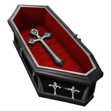 Red and black Gothic coffin with a ankh ￼ sticker