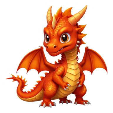 cute feisty red dragon sticker