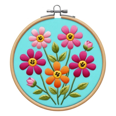 flower embroidery hoop sticker