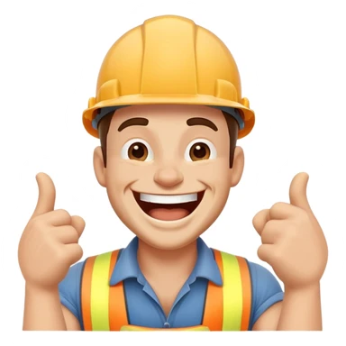 builder laughing exaggeratedly sticker