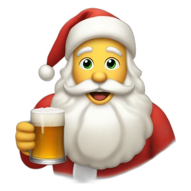 Santa claus drinking beer sticker