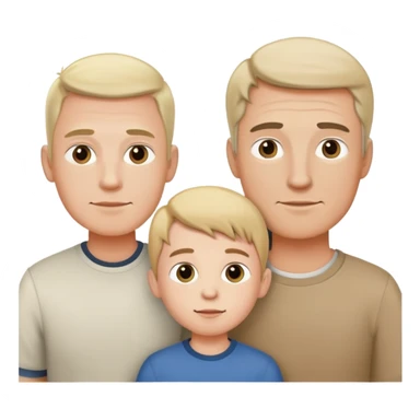 2 adult men with 1 little boy sticker