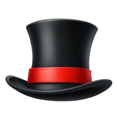 Top Hat with red band around it sticker