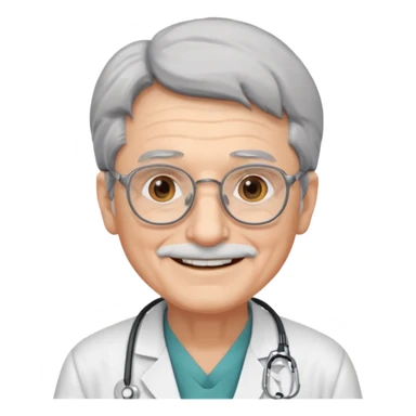 old man doctor, wearing glasses sticker