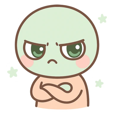 anime style icon representing envy, with a jealous, green-eyed character sticker