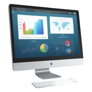 monitor showing a website dashboard with charts sticker