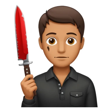 Man with knife sticker