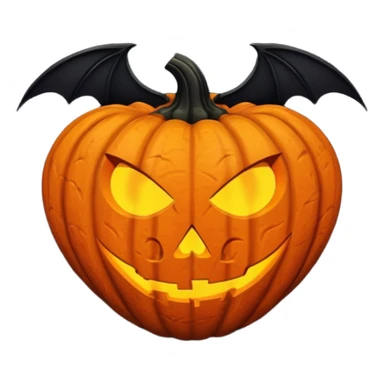 heart with Halloween theme, spooky, pumpkins, bats, dark colors sticker