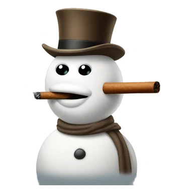 Snow man smoking cigar sticker