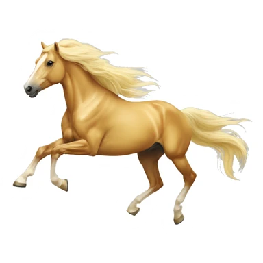 Yellow palomino horse with long flowing mane galloping with prosthetic leg, slender horse, solid yellow horse, running, yellow horse galloping with prosthetic leg, pretty horse sticker