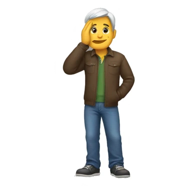 man scratching head sticker