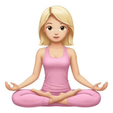blonde yoga girl light pink clothes n sticker