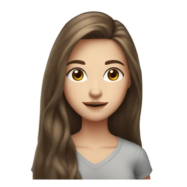 A 22 year old girl with long brown hair, white skin and red eyes winking sticker