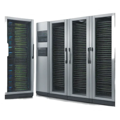 server rack with 5 servers sticker