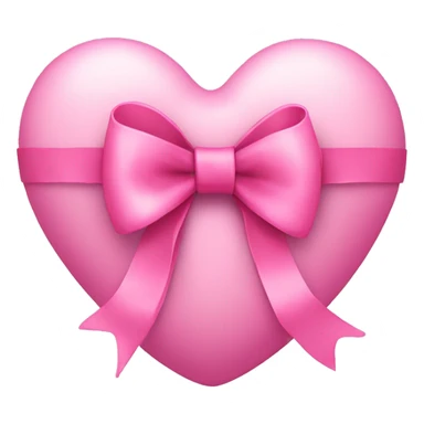 a pink heart wrapped by a bow sticker