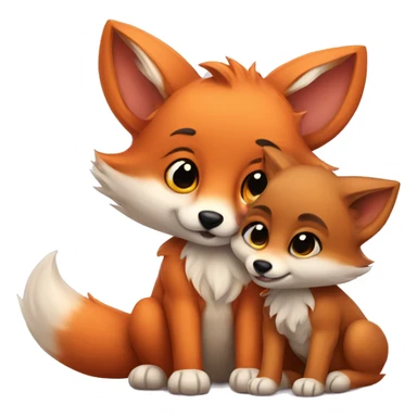 Baby fox and baby wolf friends sticker