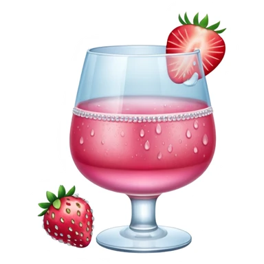 A glass of mezcal pink and strawberry  sticker