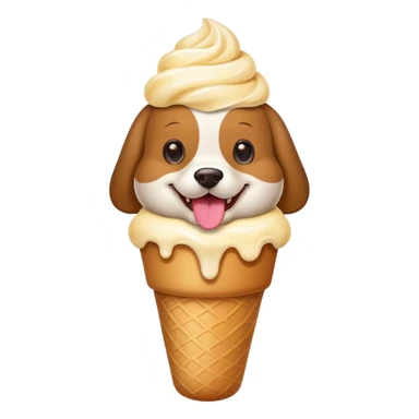 Crea un perro con un helado sticker