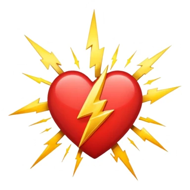 Heart with 13 point lightning bolt in the middle sticker