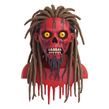 bloody zombie with dreadlocks sticker