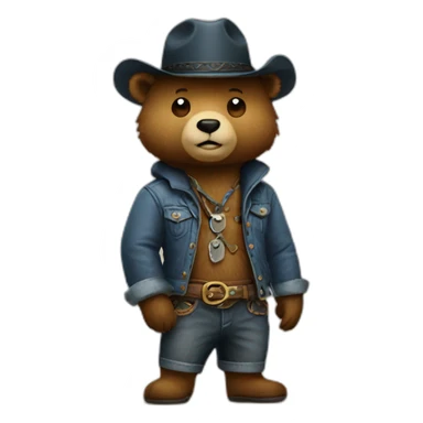 bear wearing santiags sticker