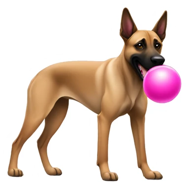 Malinois with pink ball sticker