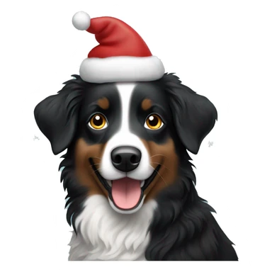 Small black australian shepherd dog Christmas tree sticker