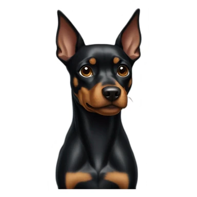 Black pinscher whit white sticker