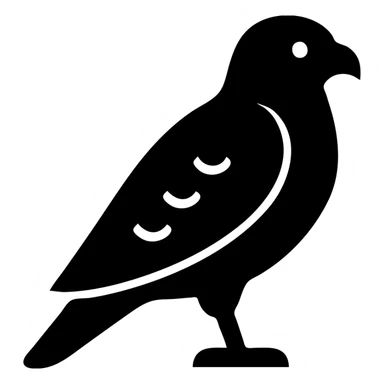 common buzzard standing in profile, minimal flat icon style sticker