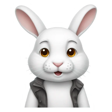 white rabbit with fange sticker