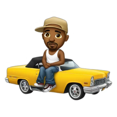 Tupac in lowrider sticker