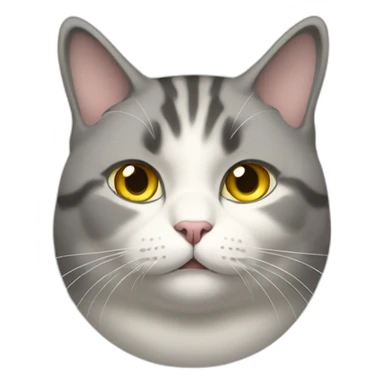 yellow grey and white fat female cat sticker