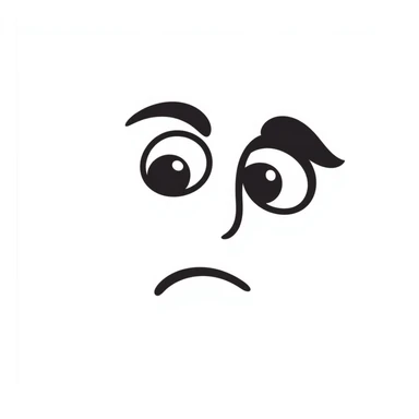 hand-drawn frowny face sticker