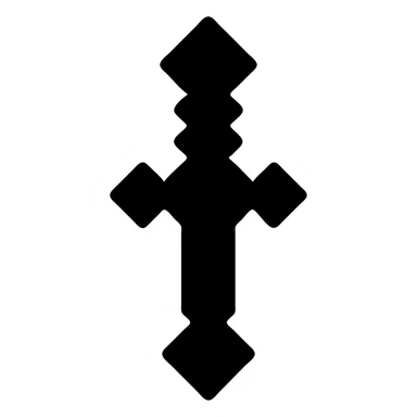 solid filled diamond sword icon simple and bold sticker