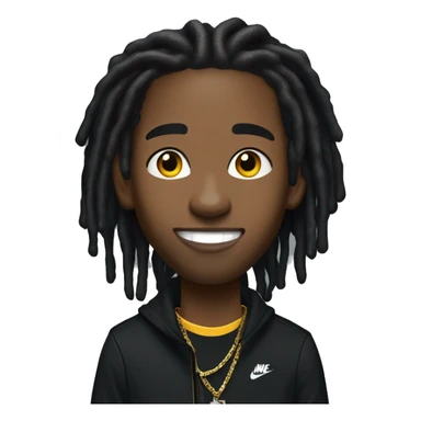 African American young man with medium long length dreadlock’s and gold grillz wearing a black Nike tech jacket with a black matching Nike tech pants  sticker