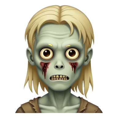 zombie boy with long dark blonde hair sticker