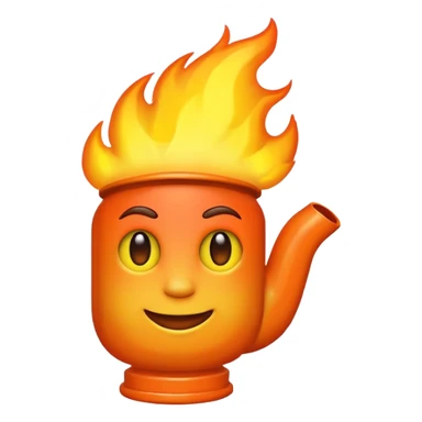 fire emoji with arm behind it behind it sticker