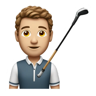 golfing club man with brown hair sticker