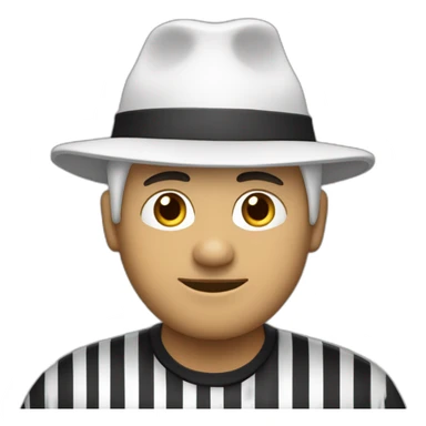 Honbre con antifaz, gorro negro y camisa rayas blancas y negras sticker