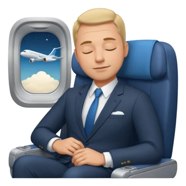 A handsome 45 year old man sleeping blissfully on an international flight. sticker