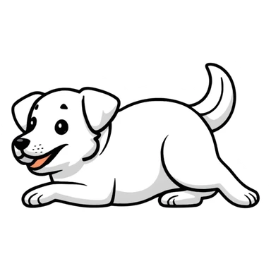 Laughing dog rolling on floor sticker