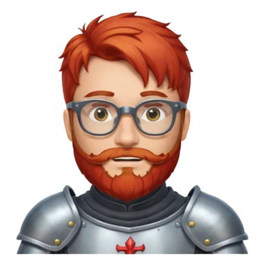 knight's with glasses with  red beard sticker