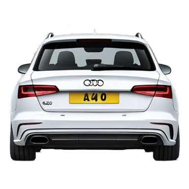 White Audi A4avant  number plate SL RS 404 sticker