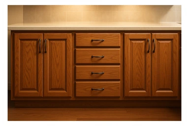 realistic kitchen cabinet made of wood sticker