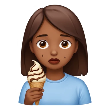 a sad girl eating ice cream after heartbreak sticker
