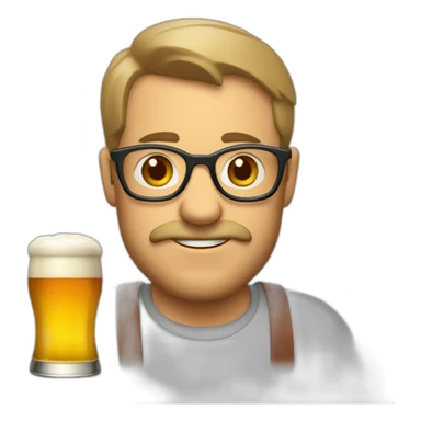 Vieux avec une bière sticker