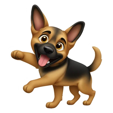 german sheperd dancing  sticker