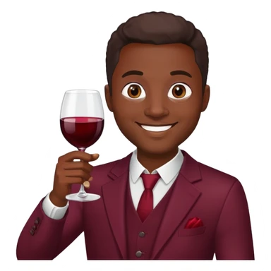 smiling African American man with wine glass sticker