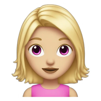 Blonde Hair Girl with Cat ears and pink eyes sticker