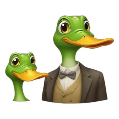 duck and frog sticker